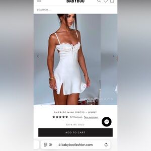 NWT Babyboo Sherise Mini Dress in White